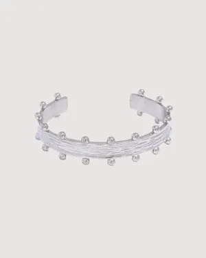 SILVER ZEAH TEXTURED CUFF BRACELET