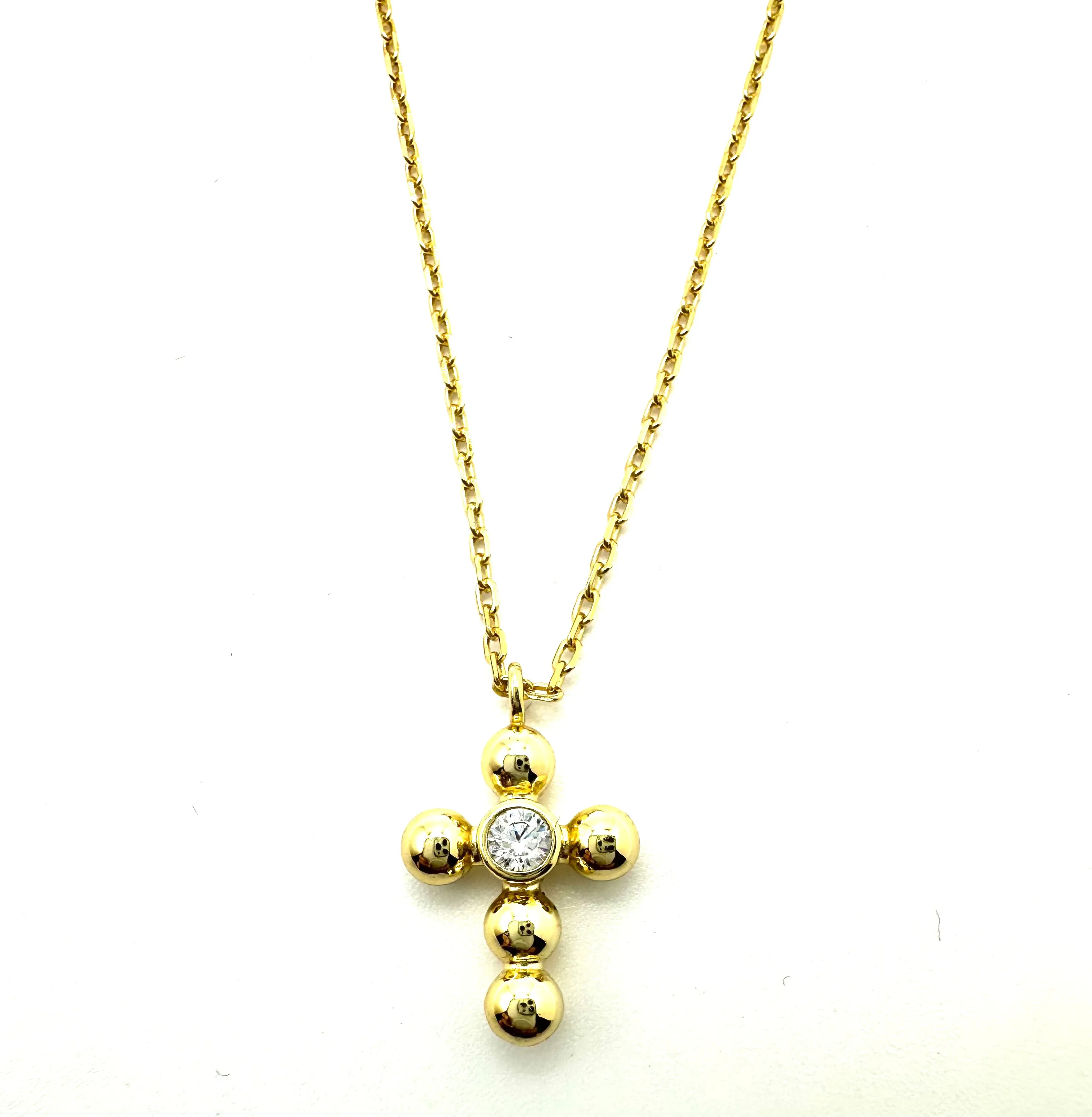 Sterling Cross and CZ Necklace