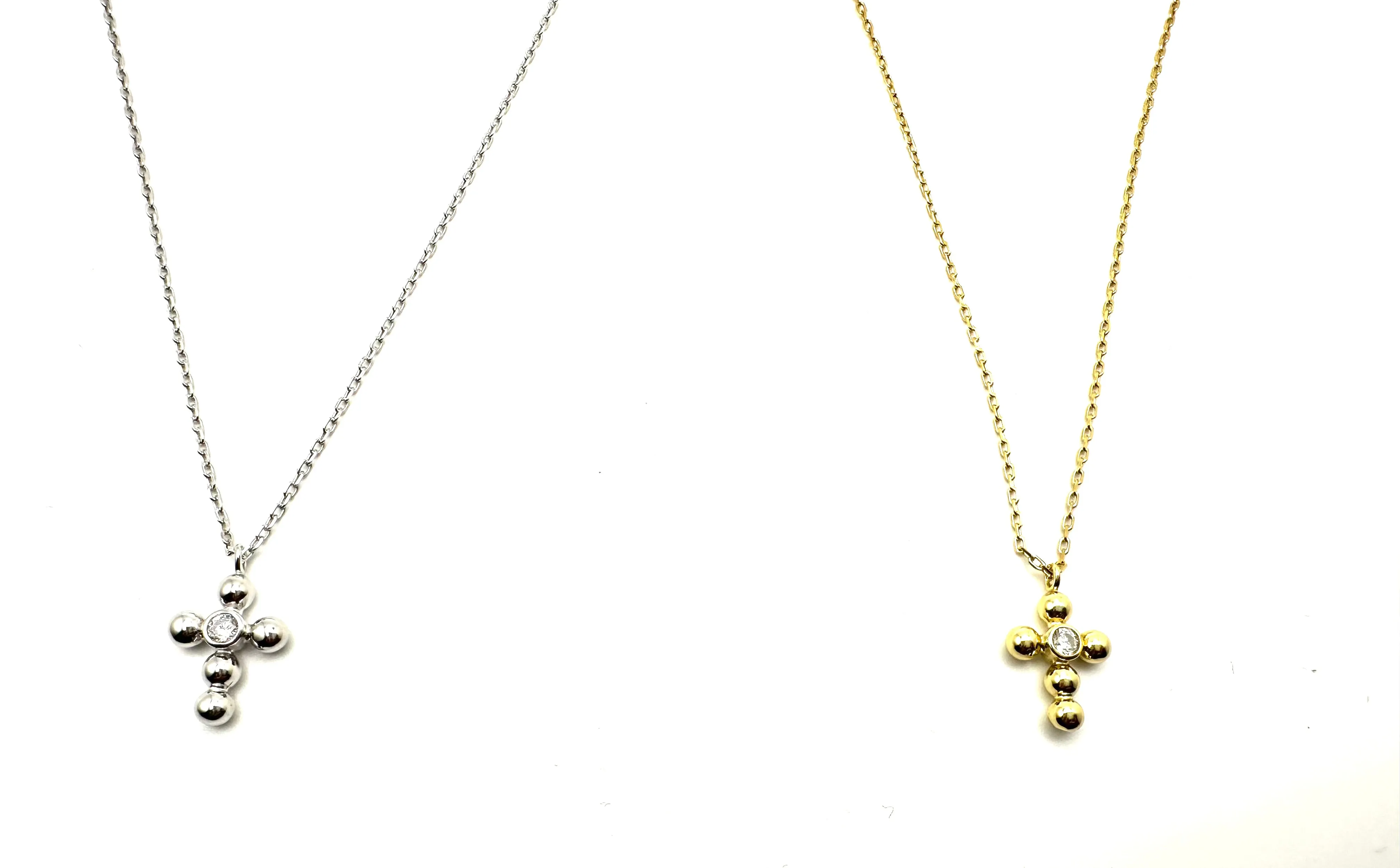 Sterling Cross and CZ Necklace