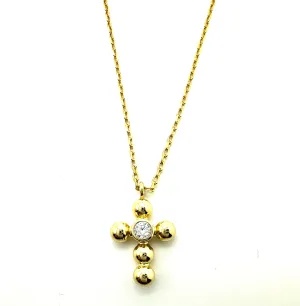 Sterling Cross and CZ Necklace