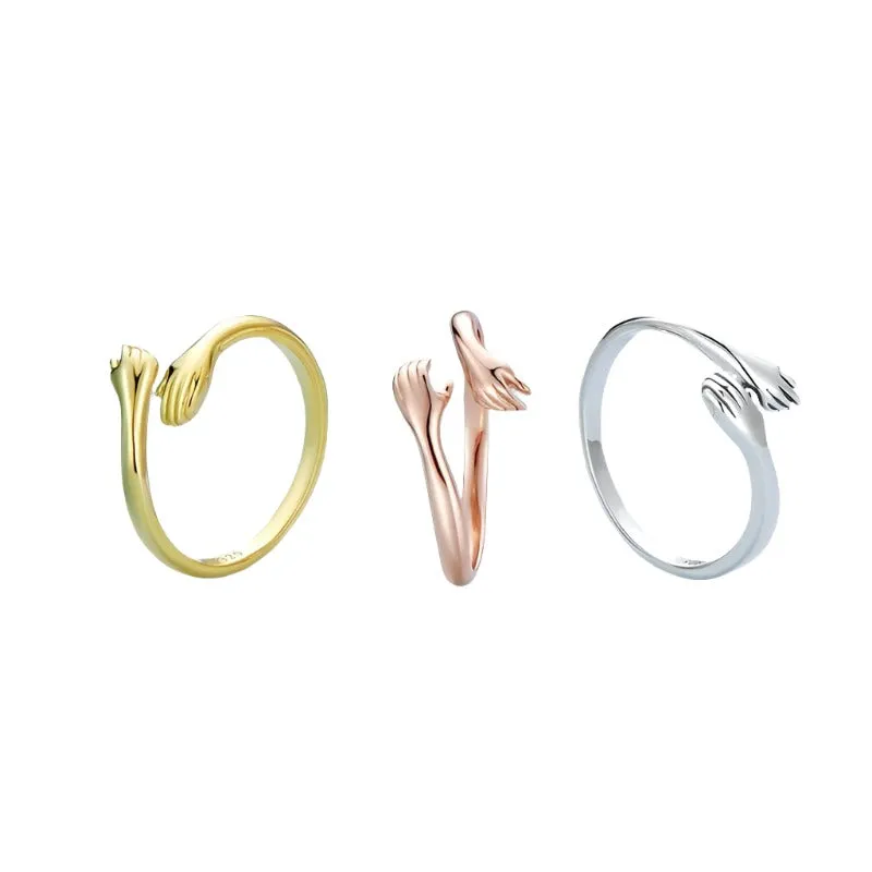 Sterling Silver Embrace Ring Hug