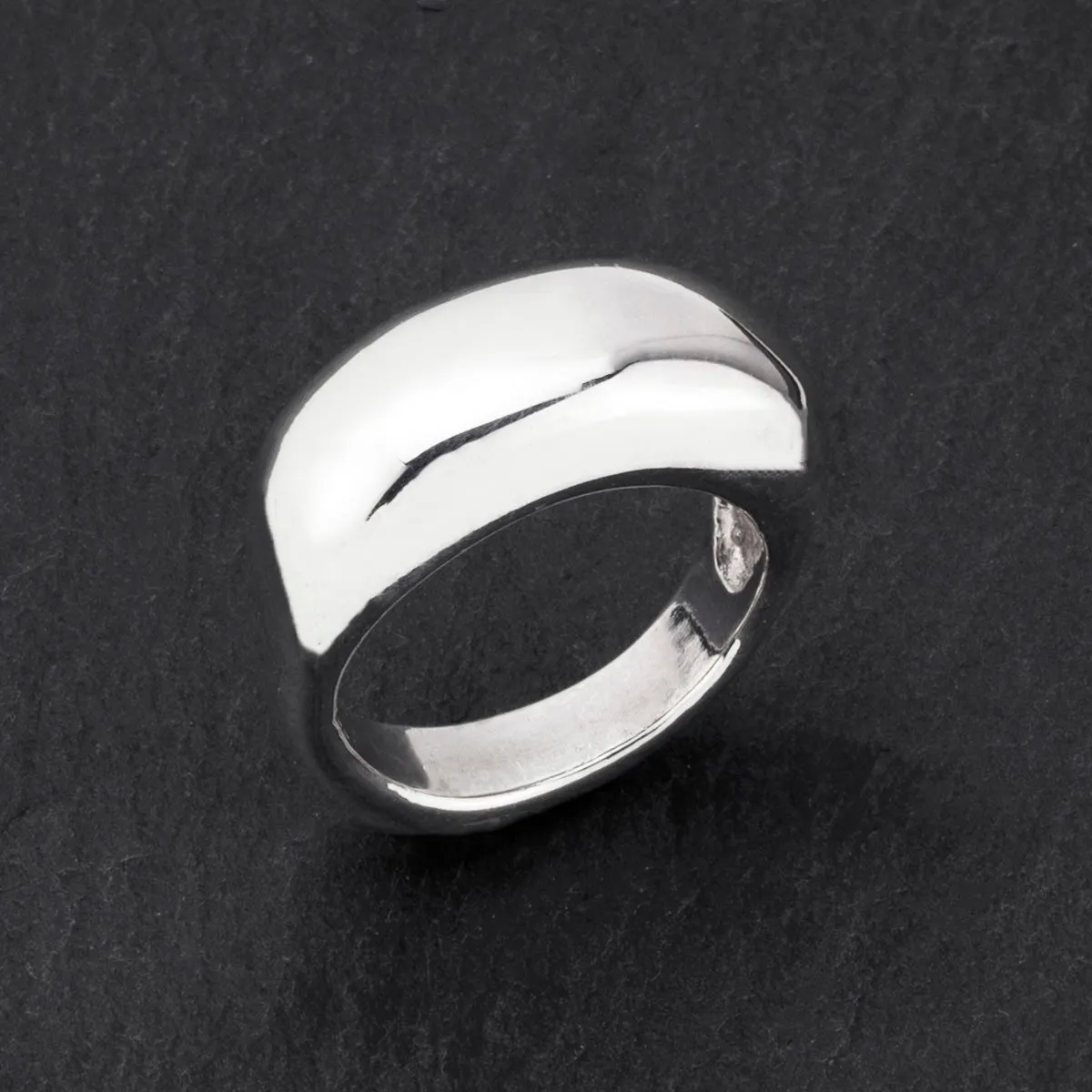 Sterling Silver Rectangle Dome Ring