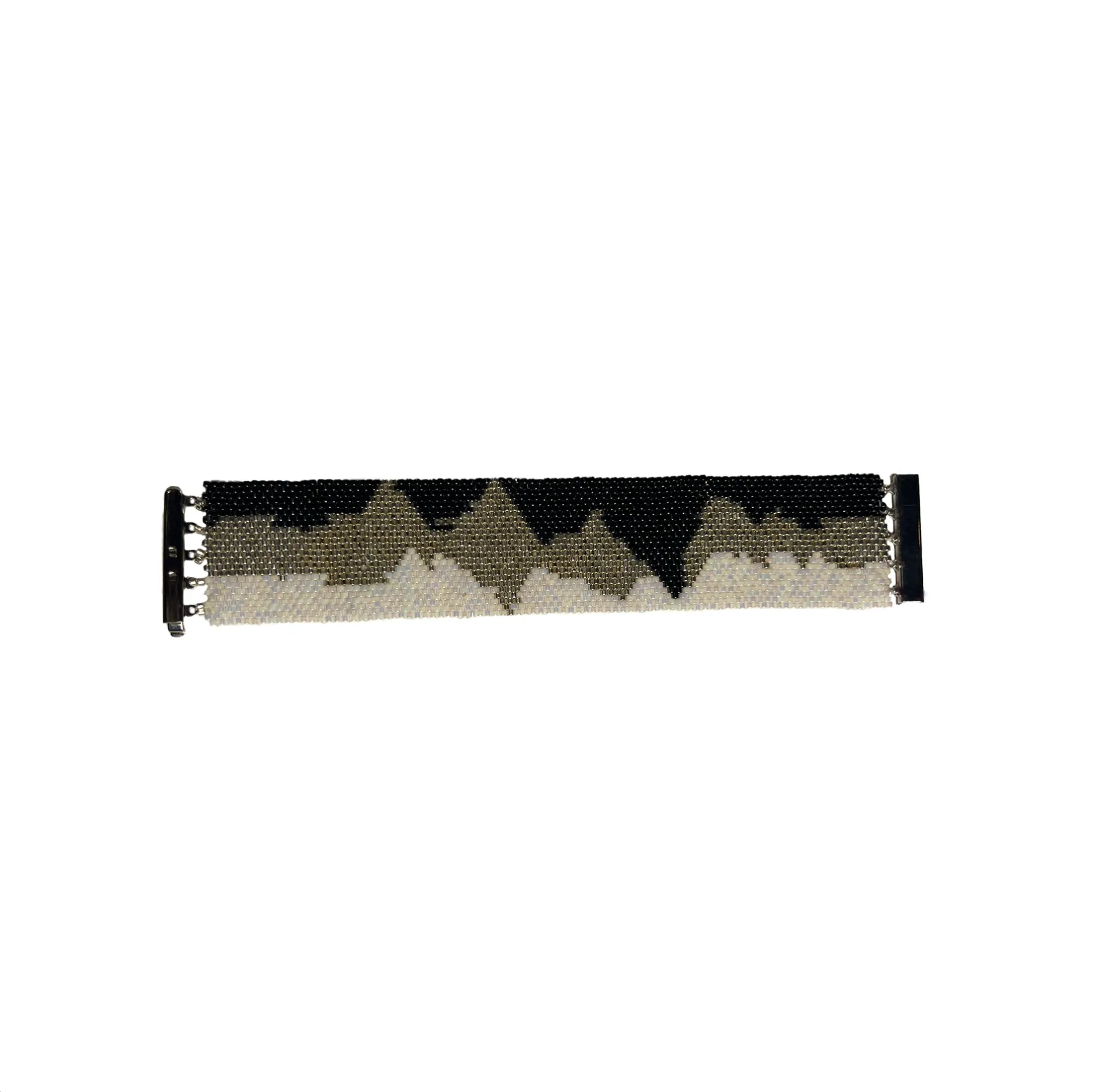 Sue Klein, Black, Gold & Silver Seed Bracelet