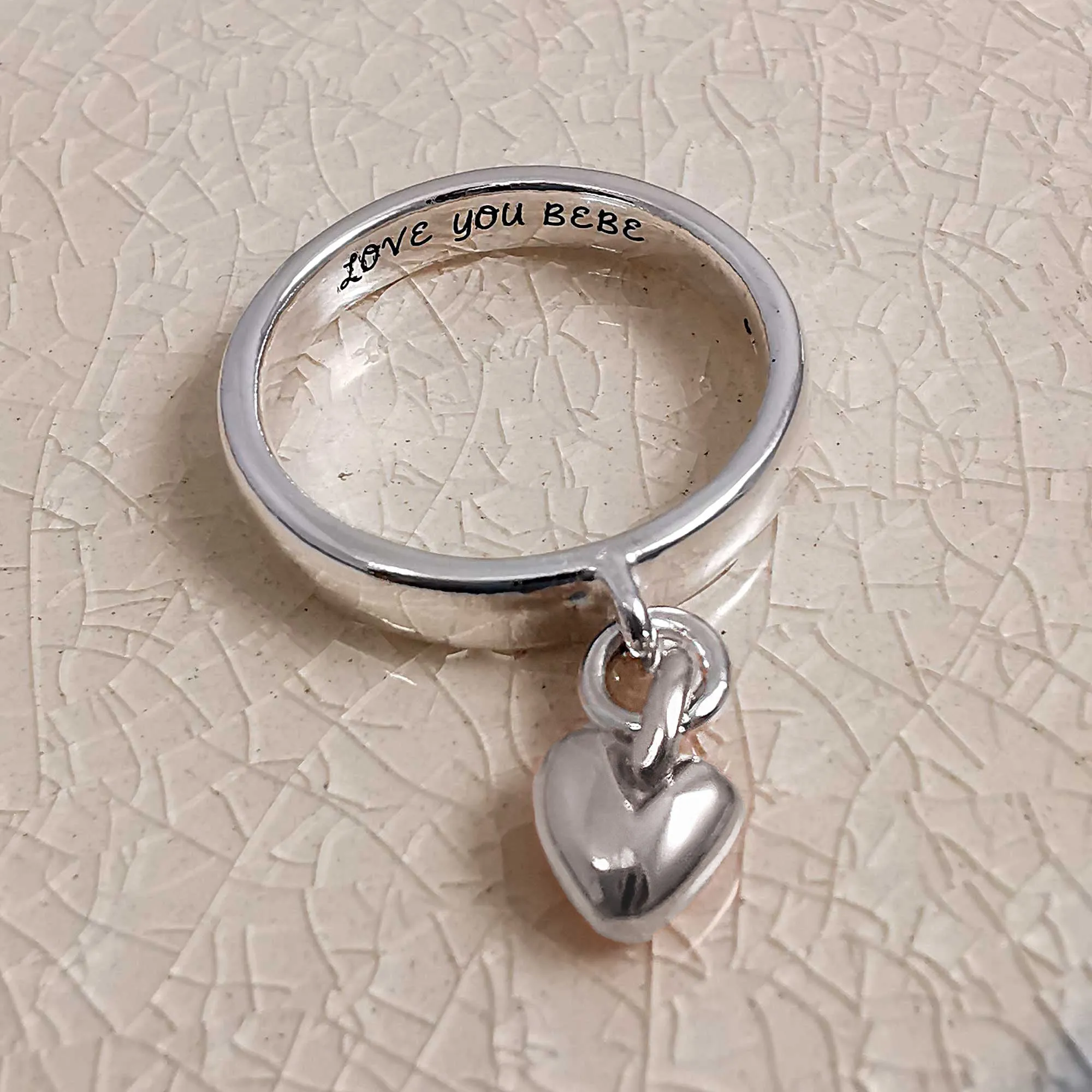 Sweetheart Silver Charm Ring