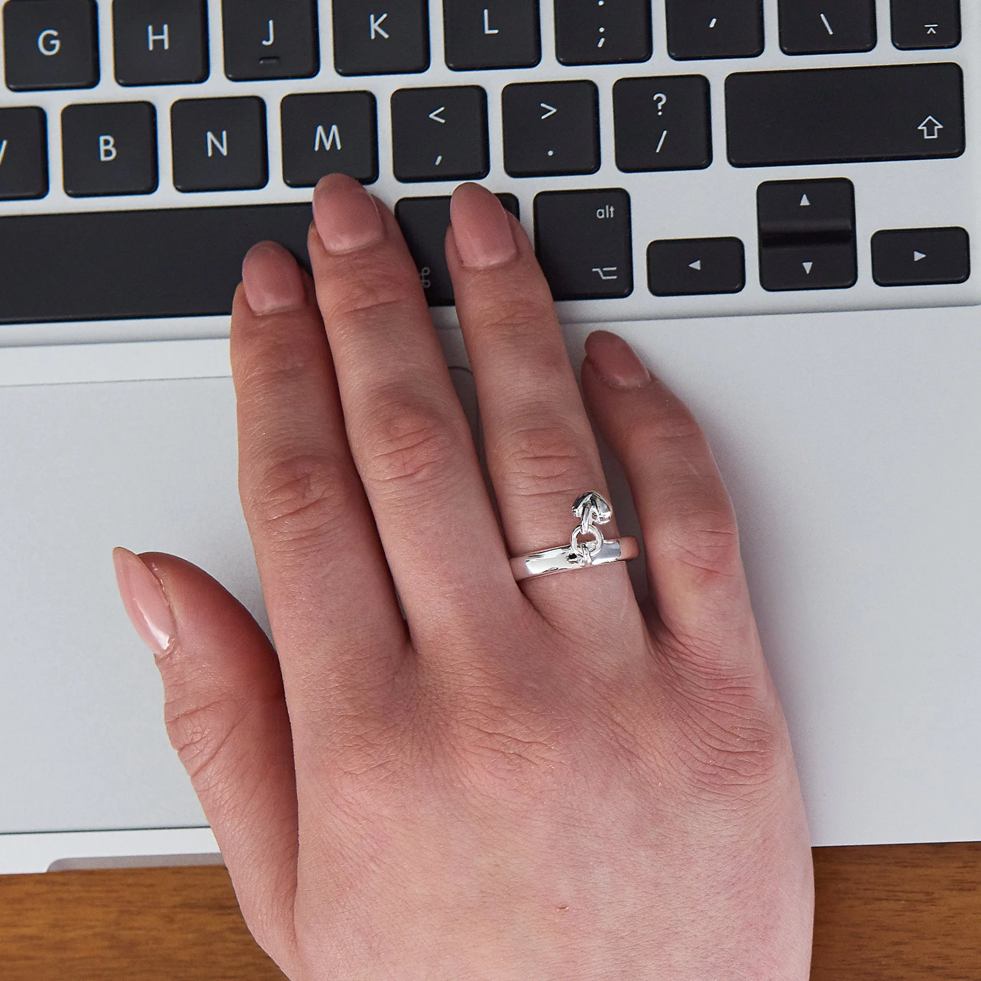 Sweetheart Silver Charm Ring