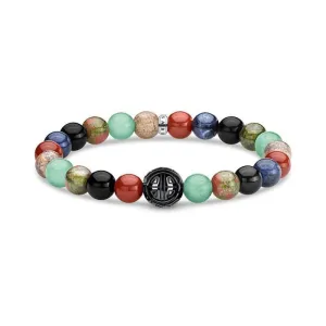 Thomas Sabo Multicoloured Obsidian Centre Energy Bead Bracelet