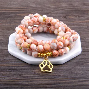 Tree Pattern Agate Stone Long Bracelet