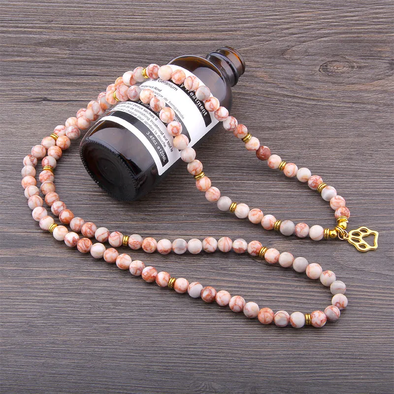 Tree Pattern Agate Stone Long Bracelet