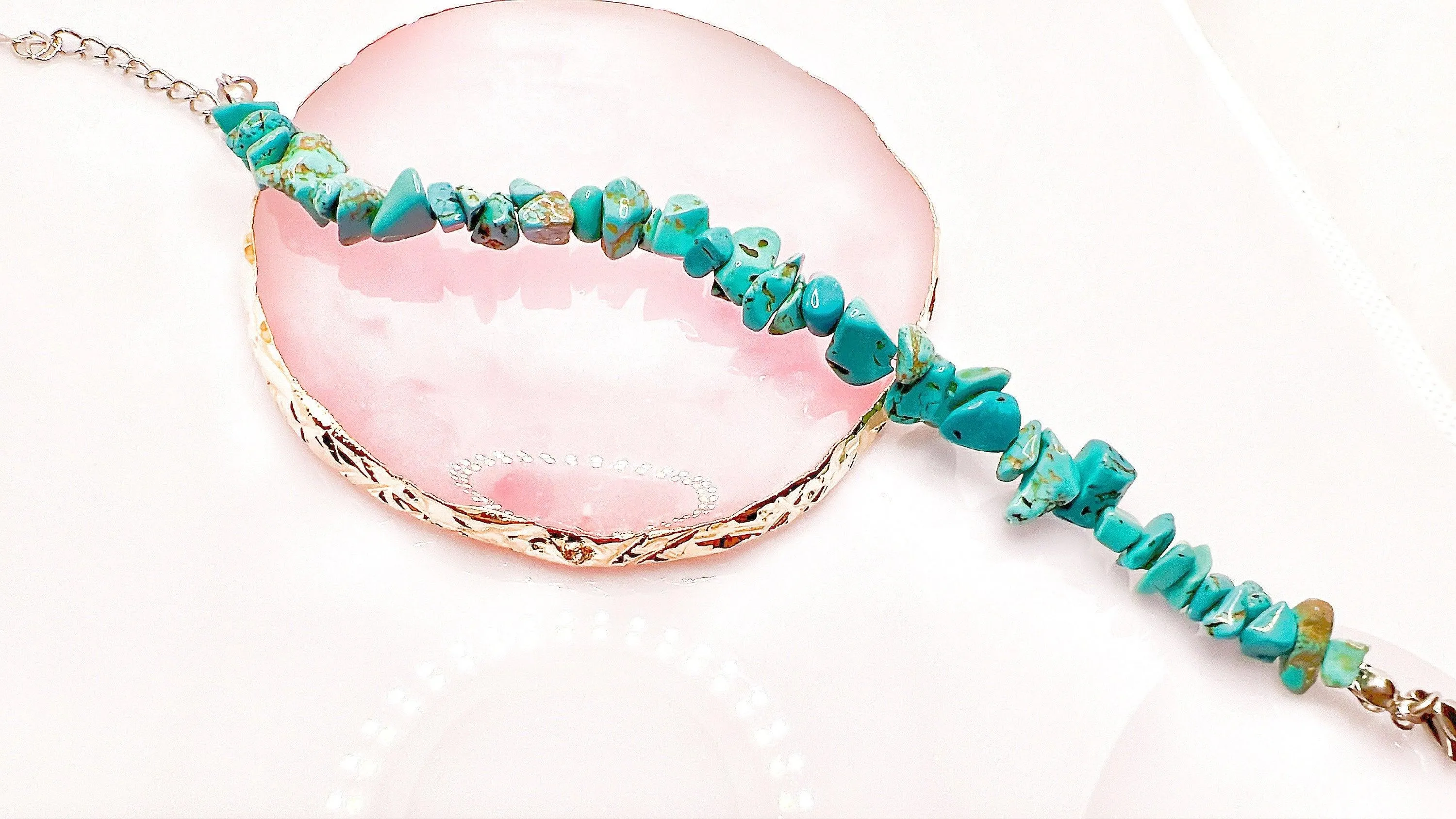Turquoise Crystal Stone Chip Bracelets