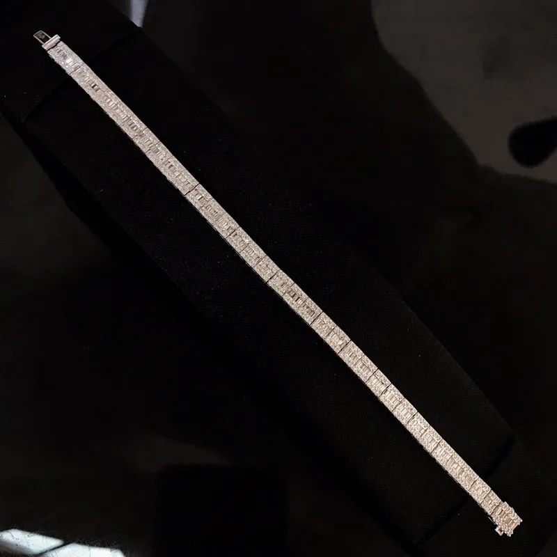 UBESTNICE Luxury Full Diamond Bracelets Genuine 18K Solid White Gold AU750 Women Fine Jewelry Elegant Fashion Wedding Party Gift