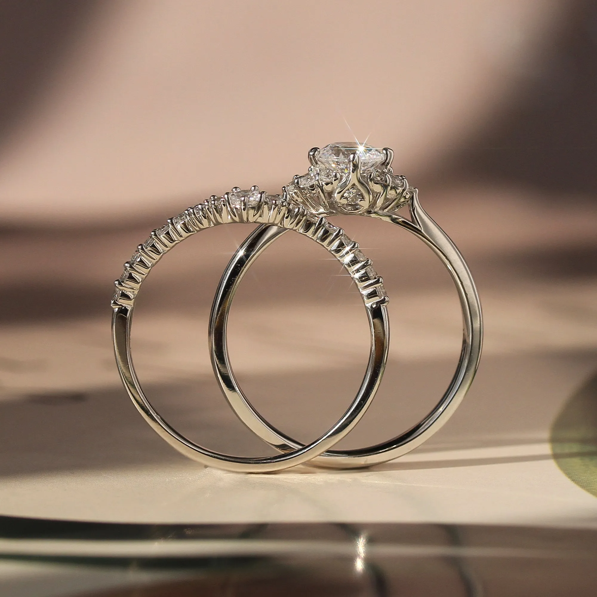V-Shaped Brilliance: White Gold Set, 0.5 CT