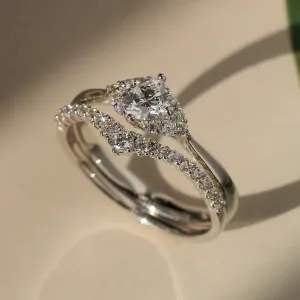 V-Shaped Brilliance: White Gold Set, 0.5 CT