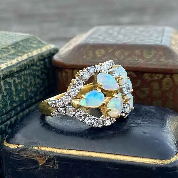 Vintage Opal & Diamond Ring