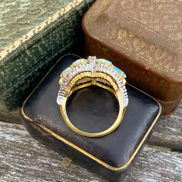 Vintage Opal & Diamond Ring