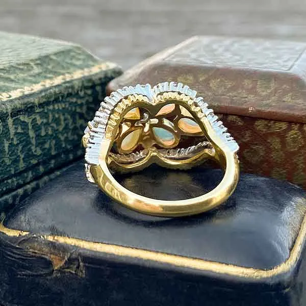 Vintage Opal & Diamond Ring