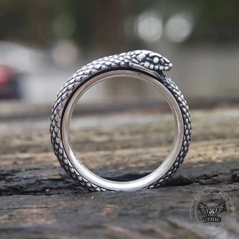 Vintage Ouroboros Sterling Silver Spinner Ring