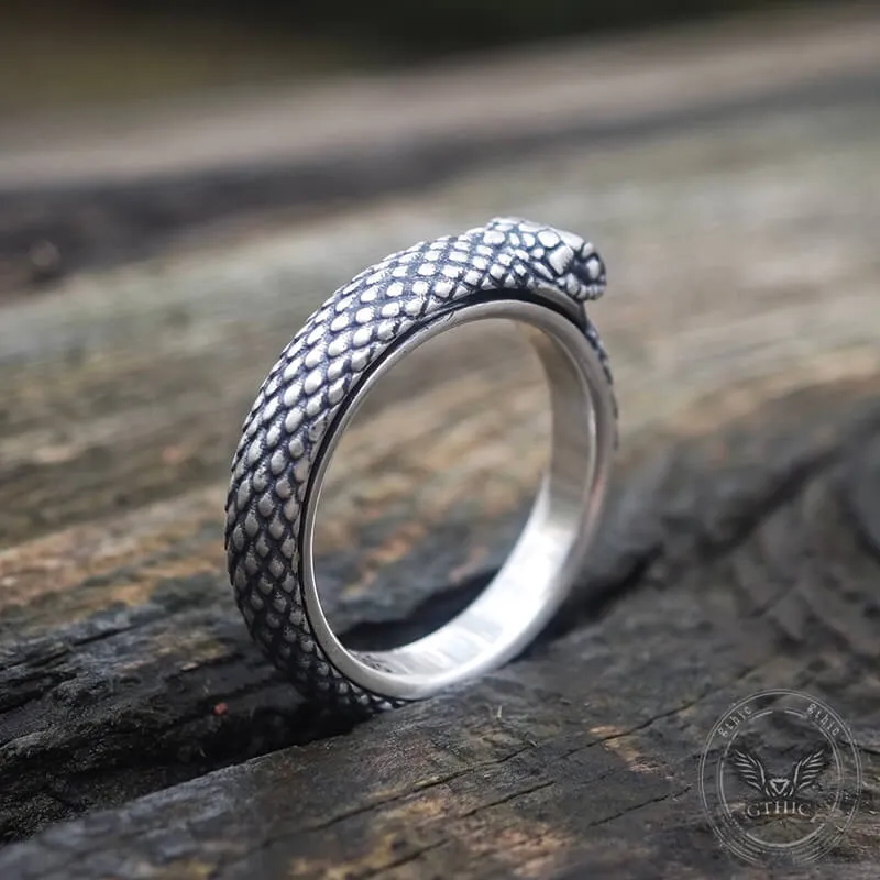 Vintage Ouroboros Sterling Silver Spinner Ring