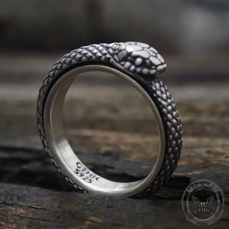 Vintage Ouroboros Sterling Silver Spinner Ring