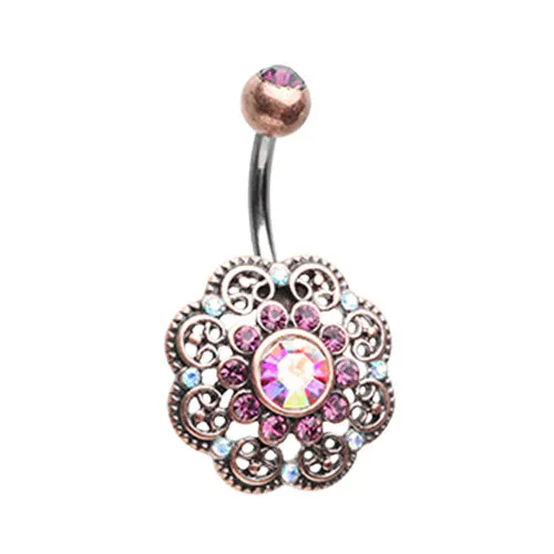 Vintage Timeless Gem Encrusted Belly Button Ring