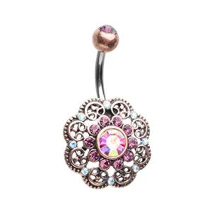 Vintage Timeless Gem Encrusted Belly Button Ring