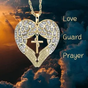 Wholesale Angel Wings Hollow Out Cross Metal Necklaces