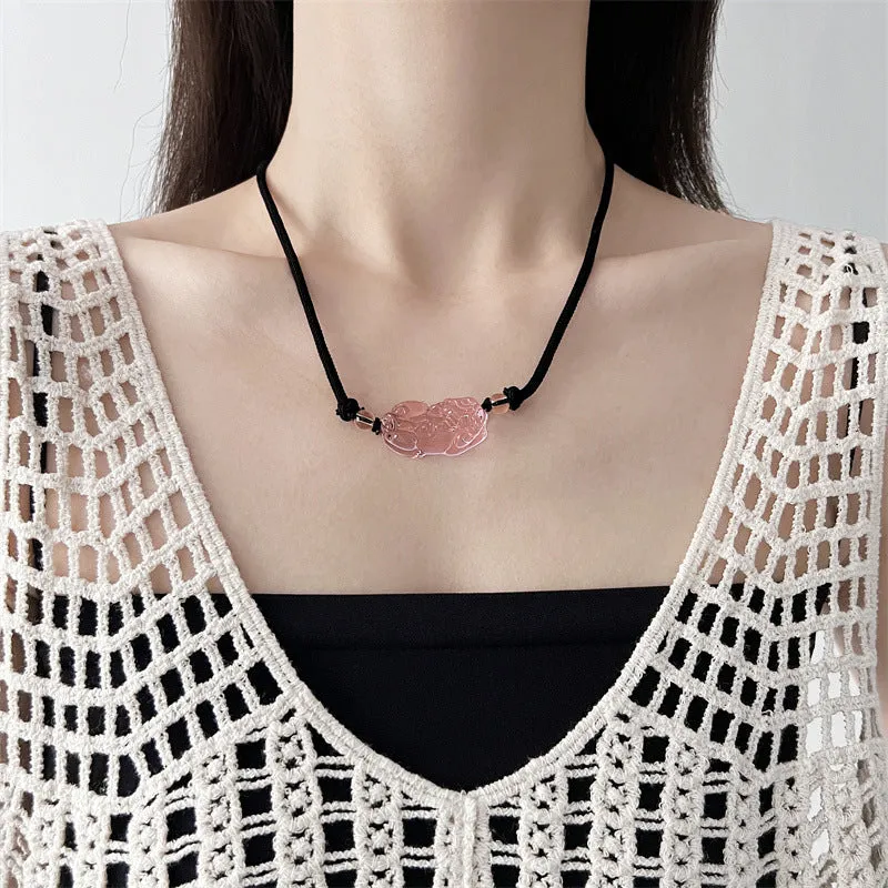 Wholesale Anti-Crystal Obsidian Pixiu Necklace