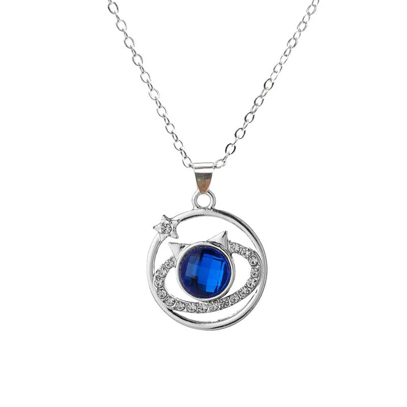 Wholesale Blue Starry Sky Pendants Alloy Necklaces