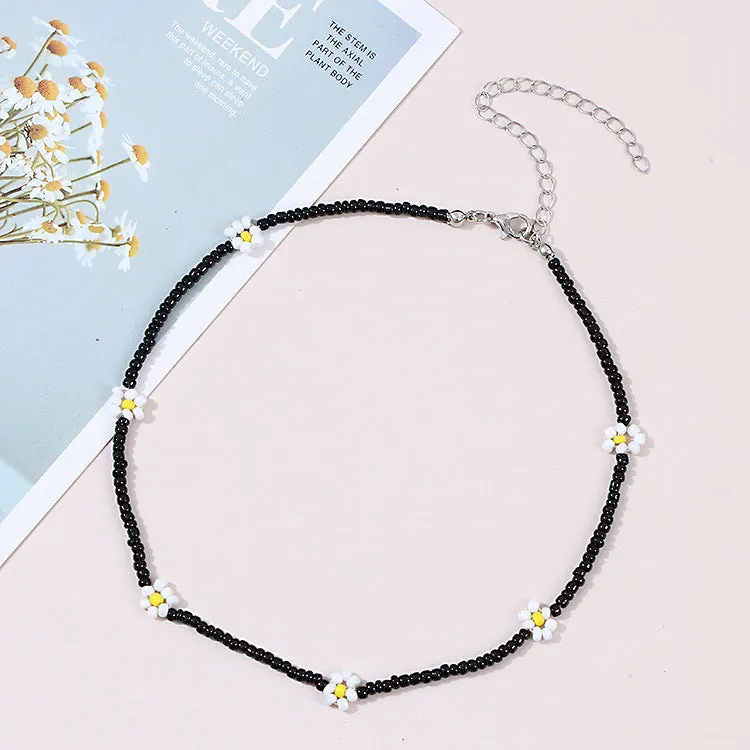 Wholesale Bohemian Daisy Rice Beads Necklaces