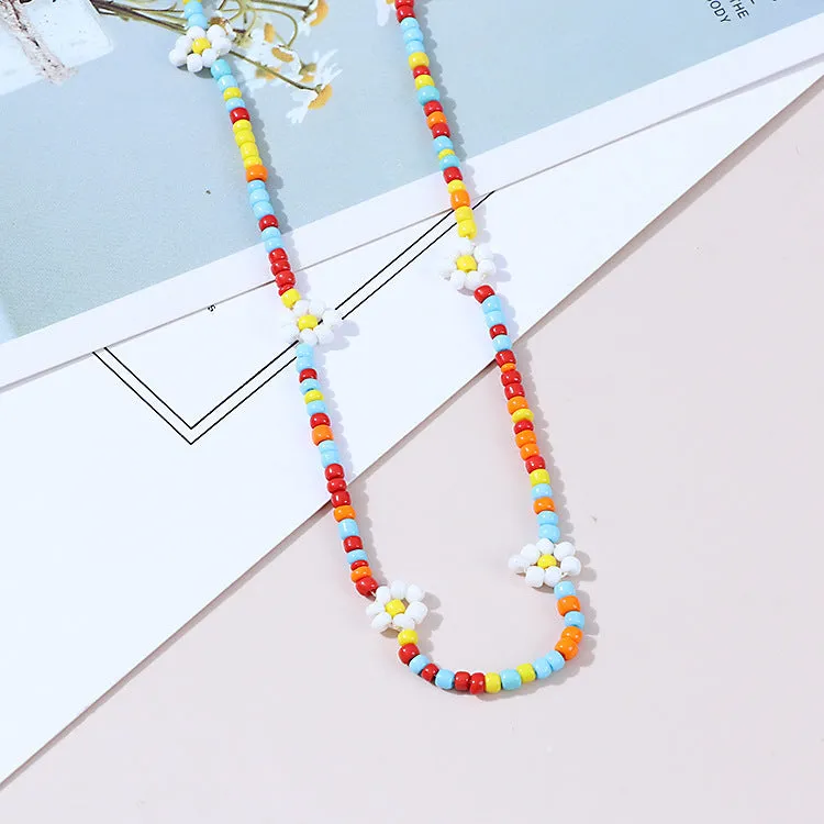 Wholesale Bohemian Daisy Rice Beads Necklaces