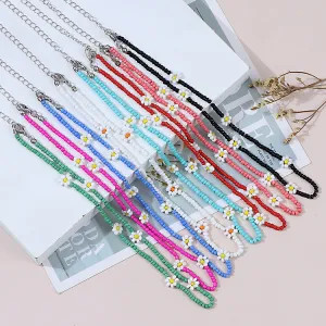 Wholesale Bohemian Daisy Rice Beads Necklaces