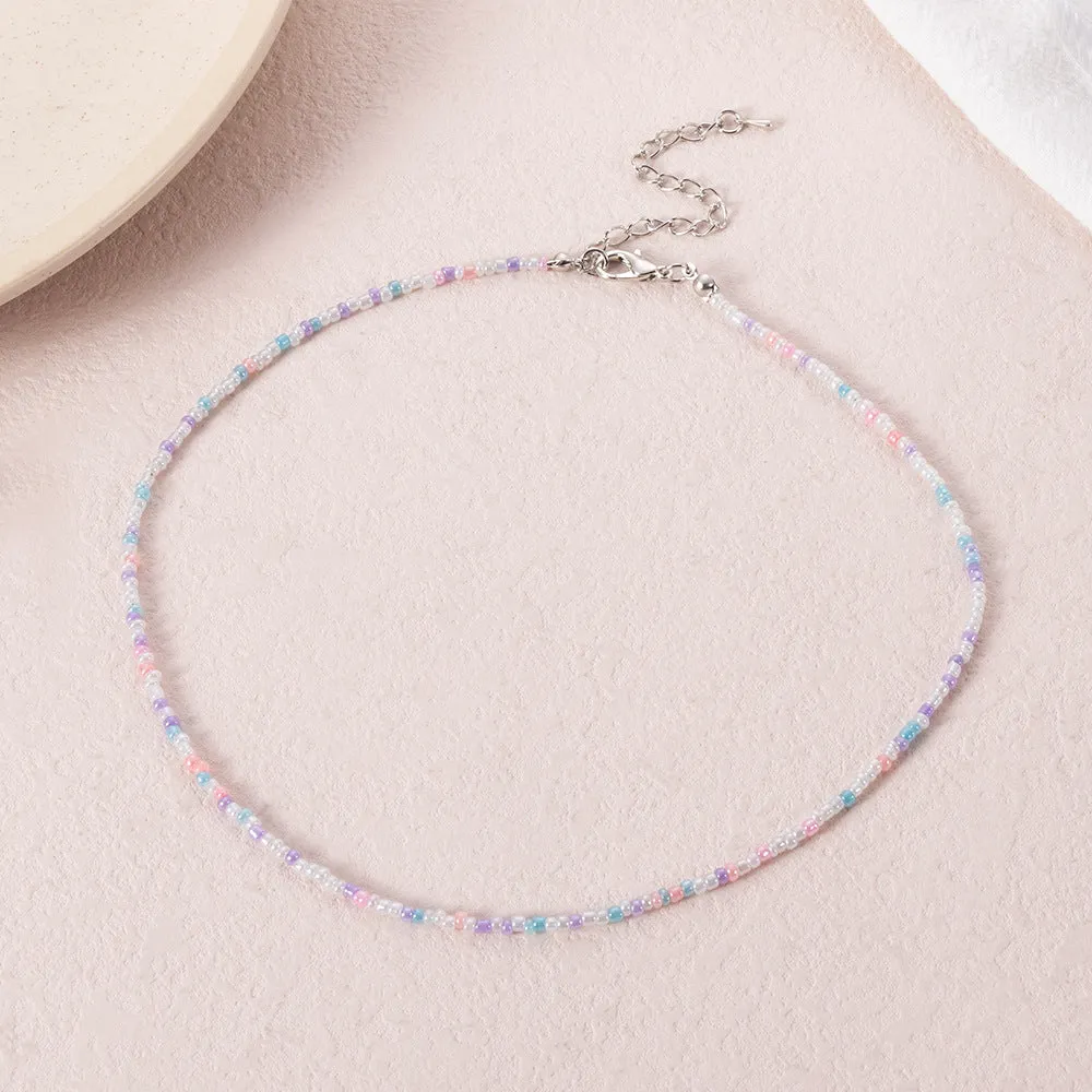 Wholesale Bohemian Transparent Rice Beads Necklaces