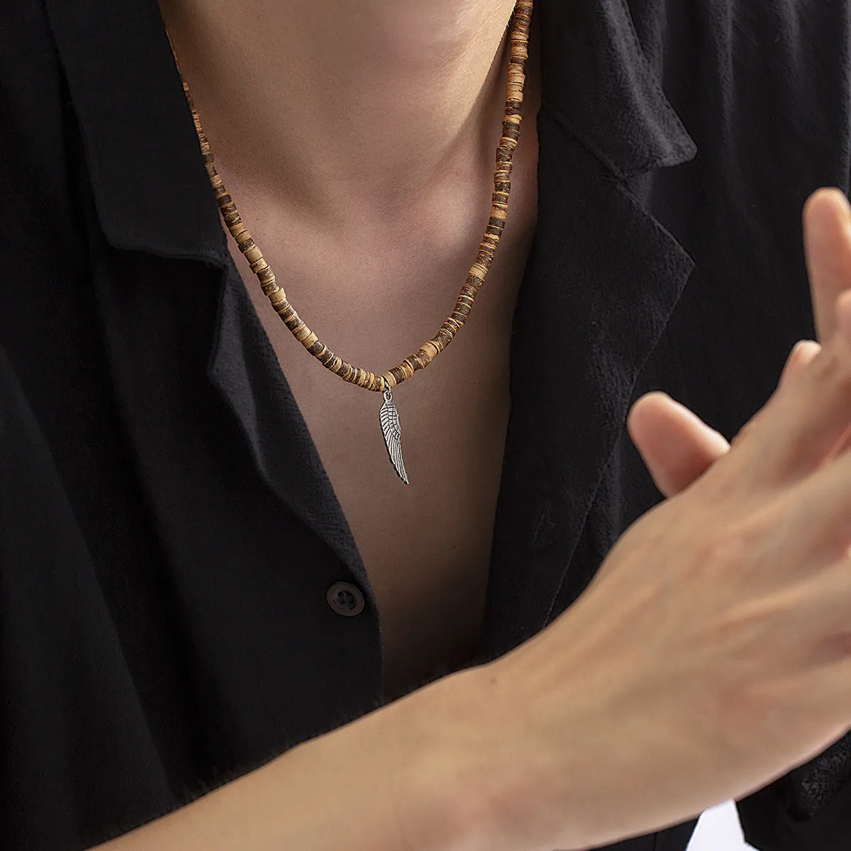 Wholesale Bohemian Wood Bead Stitching Necklace Necklaces