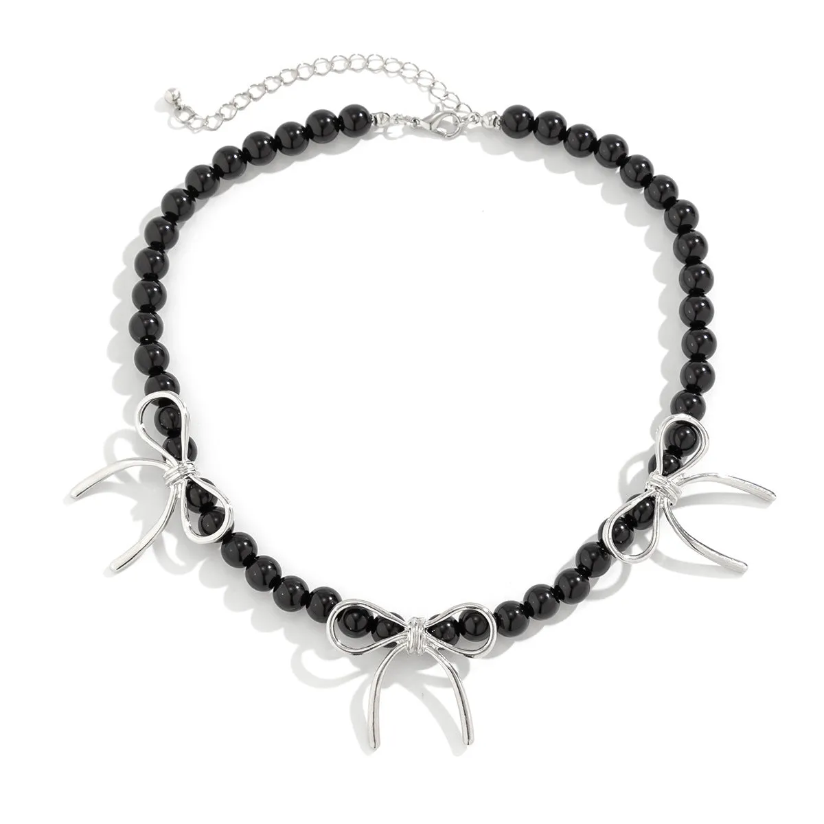 Wholesale Bow Beaded Alloy Necklaces