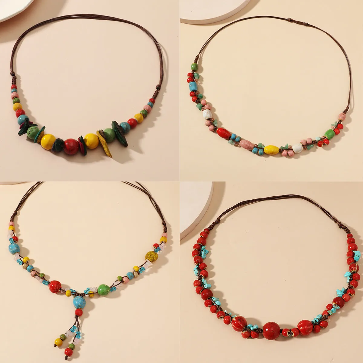 Wholesale Ceramic Gravel Colored Necklaces