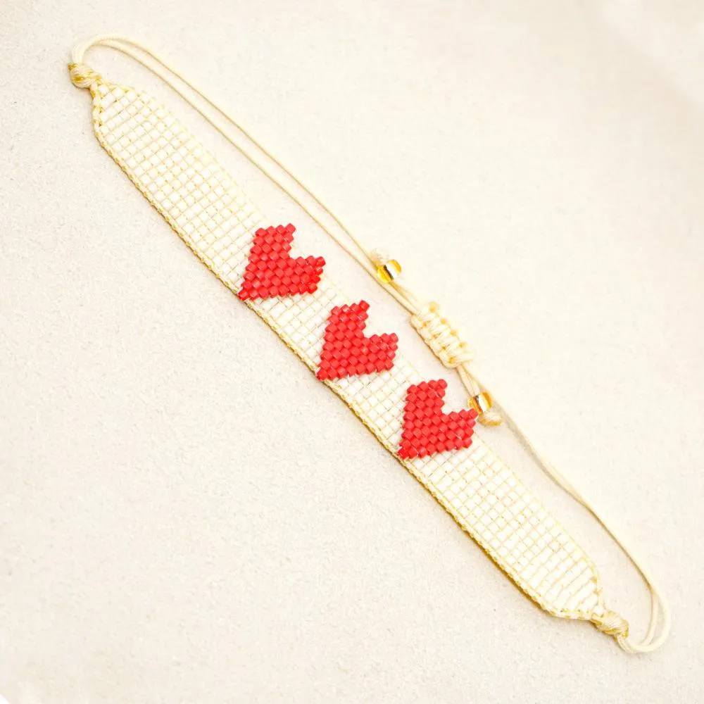 Wholesale color bohemian national wind rainbow love beads hand-woven bracelets JDC-gbh258