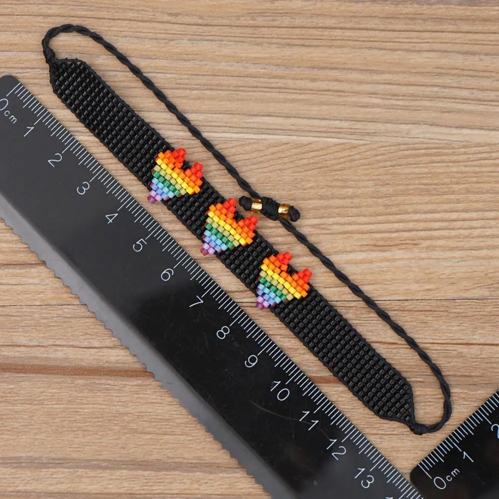Wholesale color bohemian national wind rainbow love beads hand-woven bracelets JDC-gbh258