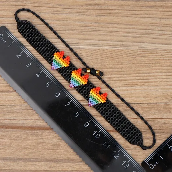 Wholesale color bohemian national wind rainbow love beads hand-woven bracelets JDC-gbh258