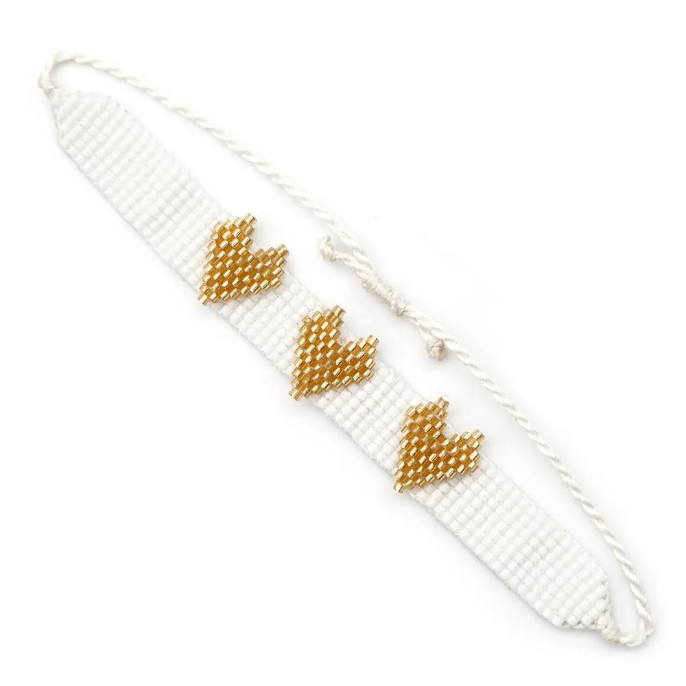 Wholesale color bohemian national wind rainbow love beads hand-woven bracelets JDC-gbh258
