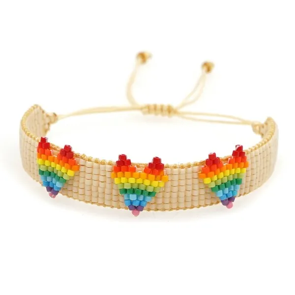 Wholesale color bohemian national wind rainbow love beads hand-woven bracelets JDC-gbh258