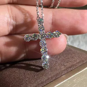 Wholesale Cross Platinum Plated Copper Necklaces