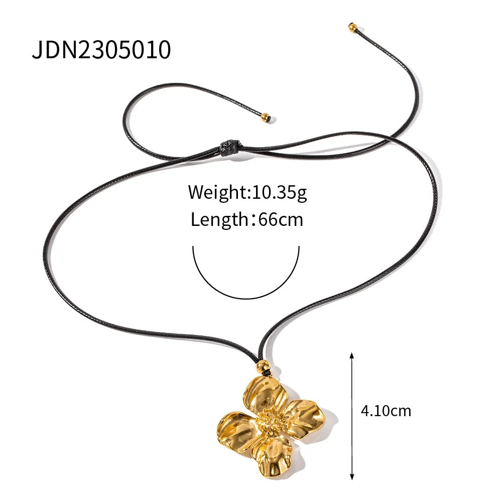 Wholesale Flower Sunflower Stainless Steel Necklaces