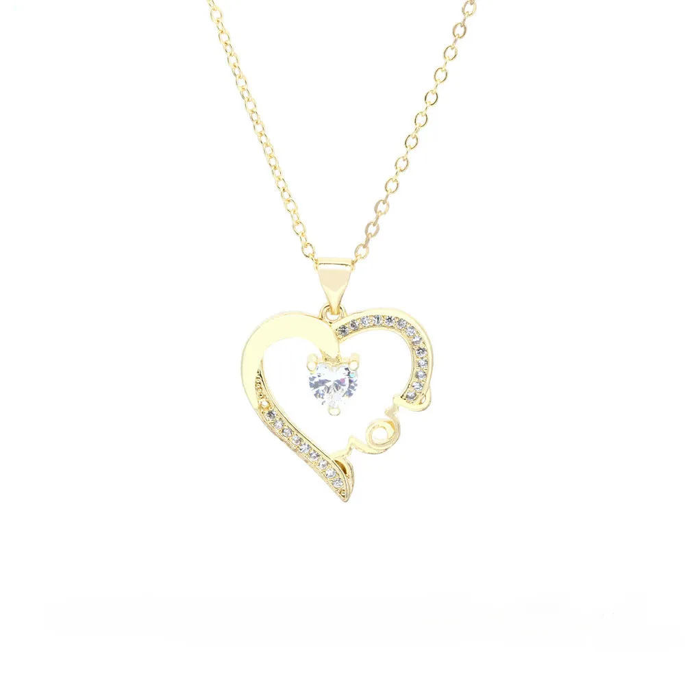 Wholesale Heart Letter Gold Plated Necklaces