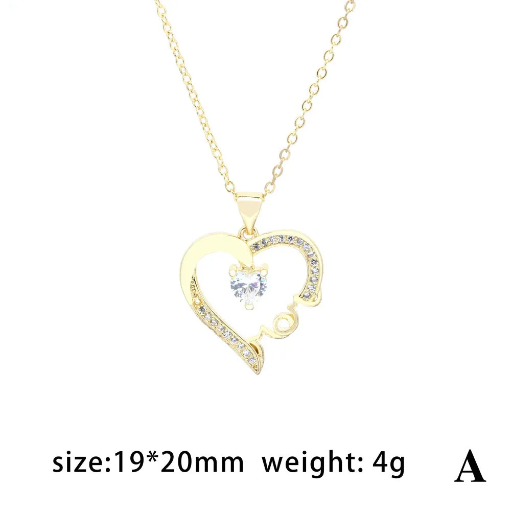 Wholesale Heart Letter Gold Plated Necklaces