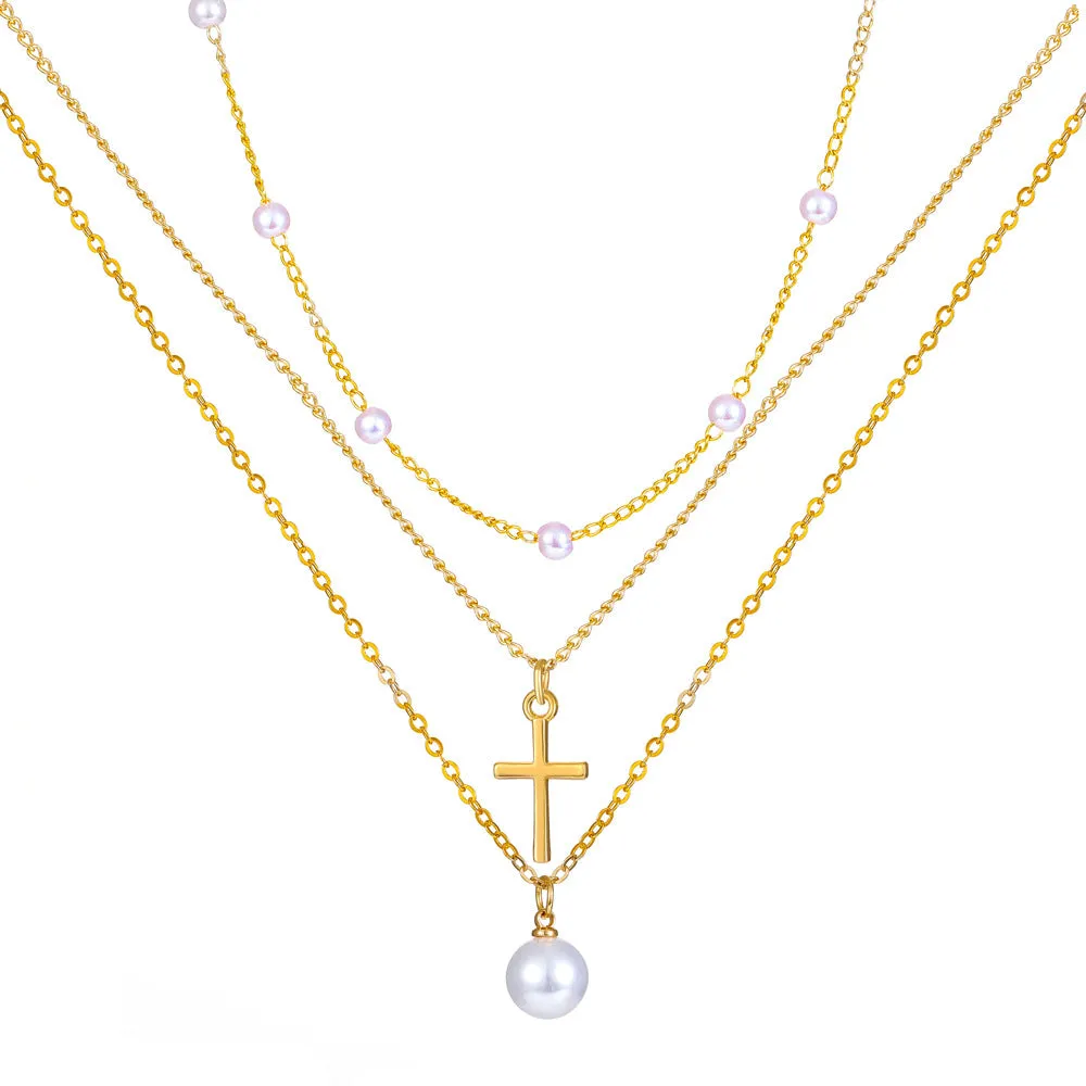 Wholesale Heart Multilayer Pearl Necklaces