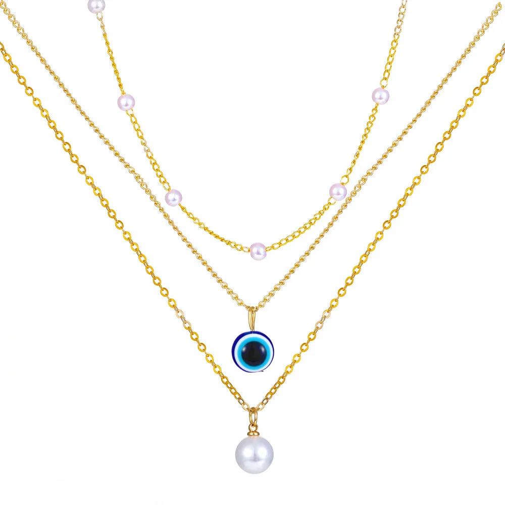 Wholesale Heart Multilayer Pearl Necklaces