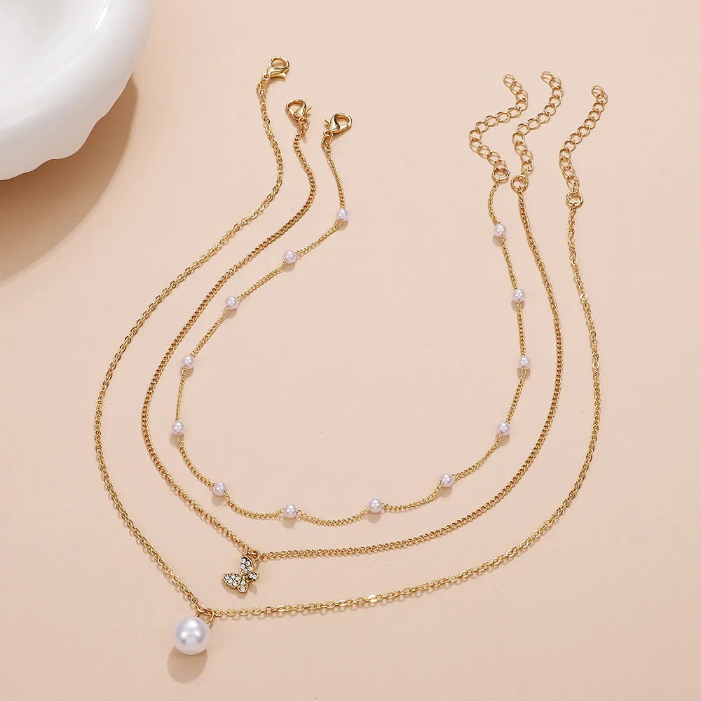 Wholesale Heart Multilayer Pearl Necklaces