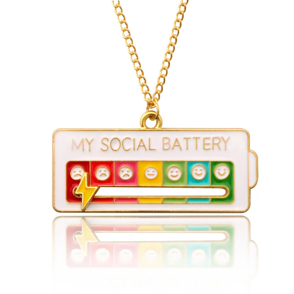 Wholesale Mood Expression Battery Power Creative Necklace