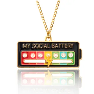 Wholesale Mood Expression Battery Power Creative Necklace