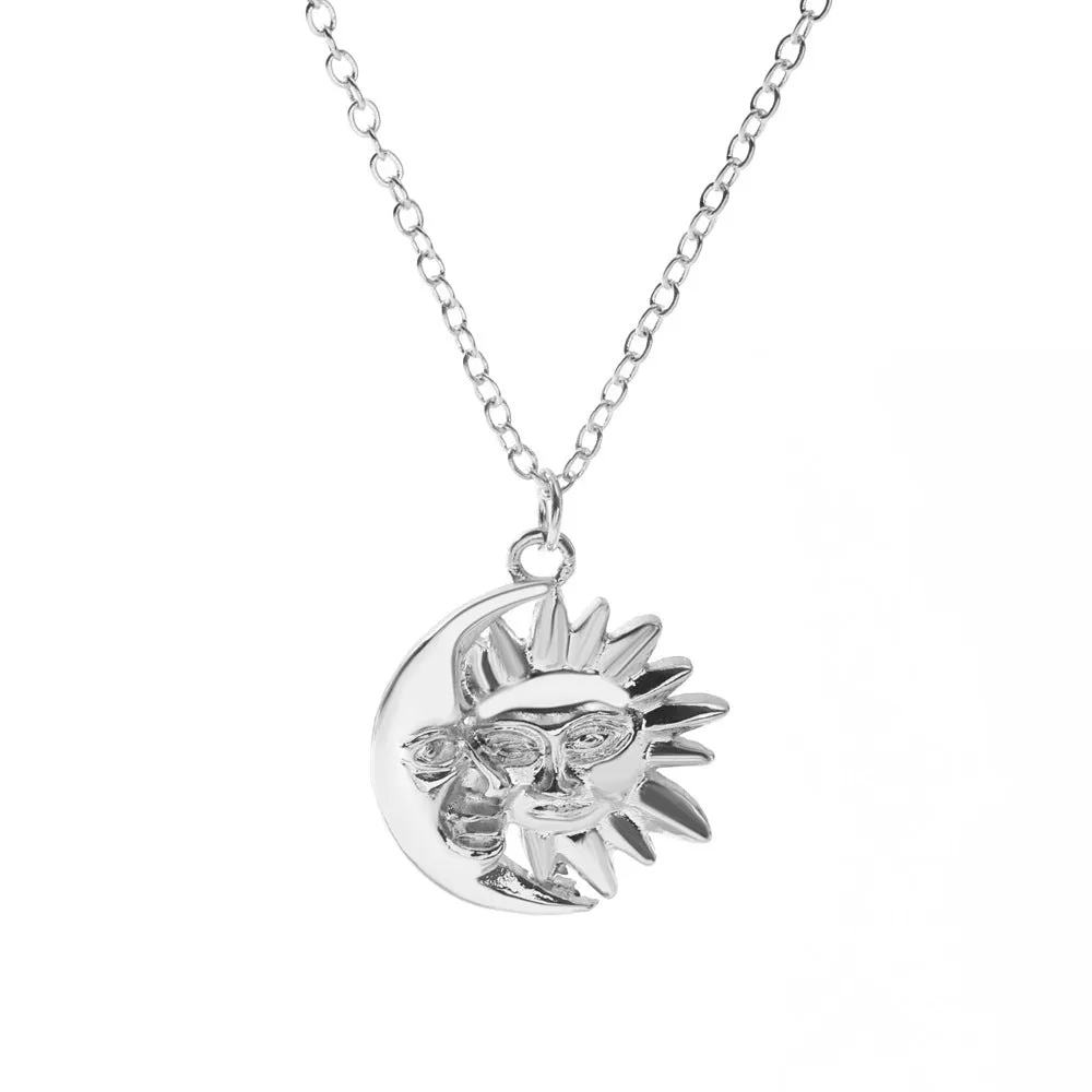 Wholesale Opal Sun Moon Alloy Necklaces