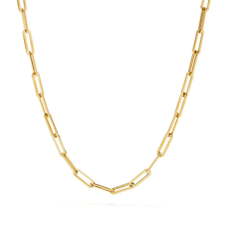 Wholesale Paper Clips Thick Chains Metal Necklaces